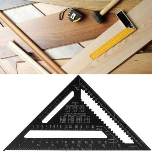 12Inch Aluminum Alloy Metric Triangle Ruler Angle Protractor Speed Square Woodwork Protractor Gauge High J18 21 Dropship