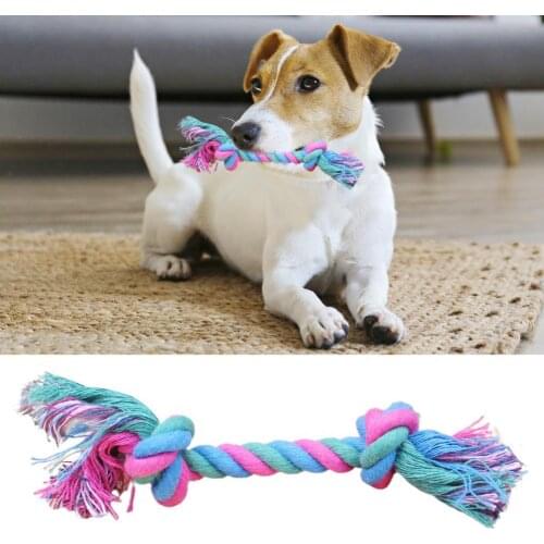 2Pcs 16cm Dog Cotton Braided Bone Rope Clean Molar Chew Knot Play Toy Pet Supplies Outdoor Play Interactive Training