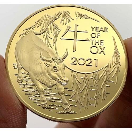 2021 Australian Zodiac Animal Xin Chou Bull Commemorative Coin Bullish Collectible Coin Gift Lucky Coin