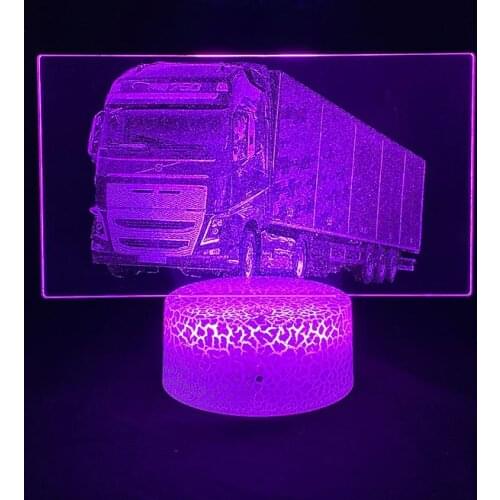 3D Picture Light Trucks Car Vans Anime Projection Lamp Alarm Clock Base Delineascope Colorful Nightlight Lamp Office Evening