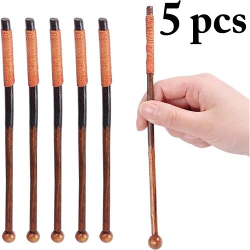 5PCS Honey Dipper Multipurpose Wood Coffee Beverage Stirrer Drink Stirrer for Wedding Party Bar Swizzle Drink Mixer Tools