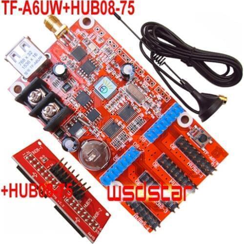 TF-A6UW+HUB08-75 HUB75B Adapter USB & WIFI Full Color LED Display Controller Support P10 Seven Color LED Display Hot Sales