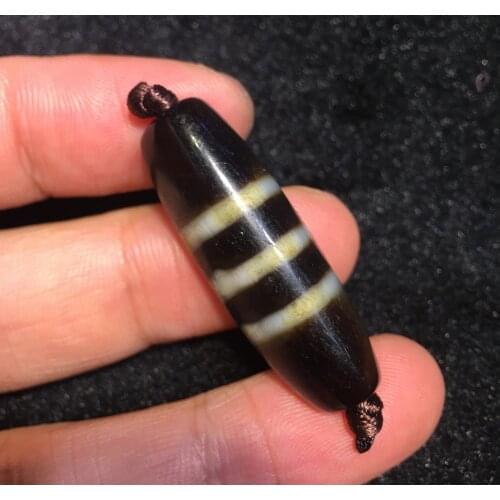 AL Treasure Magic Power Tibetan old Agate 3 Stripe Healer Medicine Triangle Shape dZi Bead Amulet Pendant Talisman Timestown