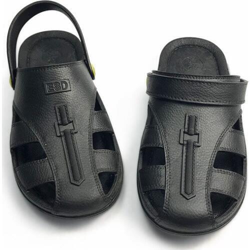 Anti-static SPU Sandals Toes Protection New Spring Summer Dust Free Workshop Antiskid Lightweight Breathable Working Slippers