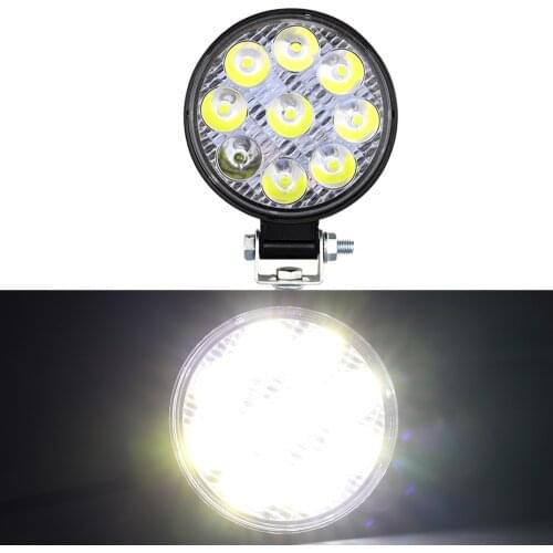 27W 9 LED Car Work Light Flood Beam Bar Mini Bright Headlights Spotlight For Auto Motorcycle Truck Boat Tractor Trailer Offroad