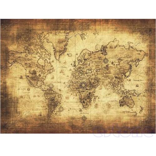 Large Vintage Style Retro Paper Poster Globe Old World Map Gifts 71x51cm