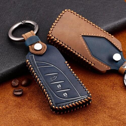 Genuine Leather Handmade Car Key Cover key Case For Lexus 2018 ES300h ES350 ES200 ES260 LS350 LS500h Fob Key Car-Styling