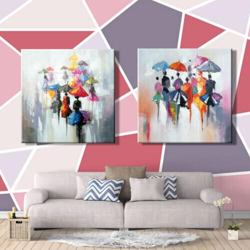 Colorful red abstract street female unrestrained enthusiasm color modern decoration painting by number , paint by numbers