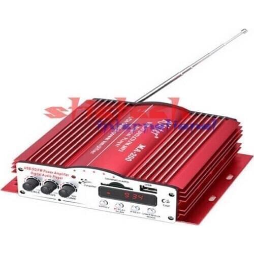 By DHL or Fedex 5pcs 4CH 4 Channel Home Car HiFi Audio Power MP3 Amplifier With Remote Control USB SD MMC Card DVD Player MA-200