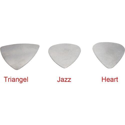 1 Piece Stainless Steel Guitar Pick Heart Jazz Triangle Shape for Choose Guitarra Plectrums for Acoustic Electric Guitar Bass