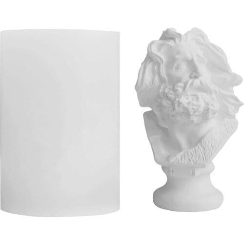 Greek Sculpture Art Candle Molds Marseille Head Design Venus Plaster Sculpture Scented Candle Making Silicone Mould