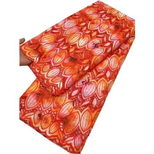 Laser color cotton African Lace Fabric 2021 High Quality Lace Embroidery Nigerian Tulle Lace Fabric For wedding Dress xh66-1