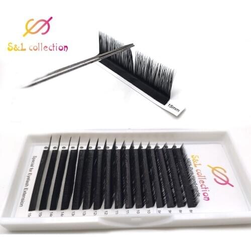 Individual Eyelash Extension L//LC/LD/LU/M Curl 8-15mm Mix Lashes False Eyelash Extensions Matte Black Faux Mink L Shaped Makeup