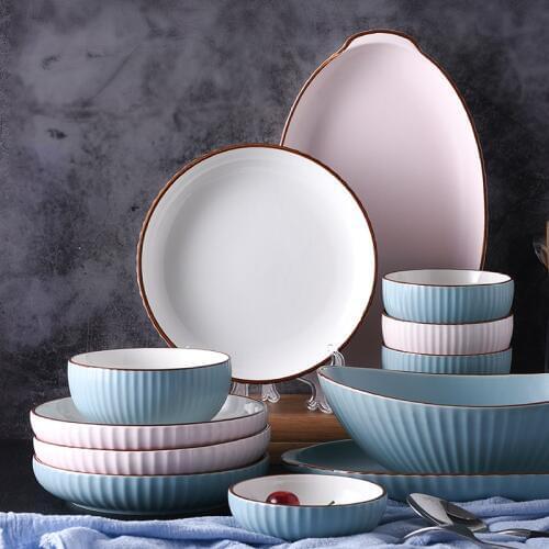 Innova Ceramic Dinner Dish Elegant Rice Salad Noodles Bowl Plates Dinnerware Sets Home Tableware Kitchen Cook Tool Sets Gifts