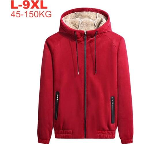 Mens Overcoat Plus Size 7xl 8xl 9xl Winter Fleece Hooded Jackets Coats Men Softshell Jacket Male Warm Parka Windbreaker Thick