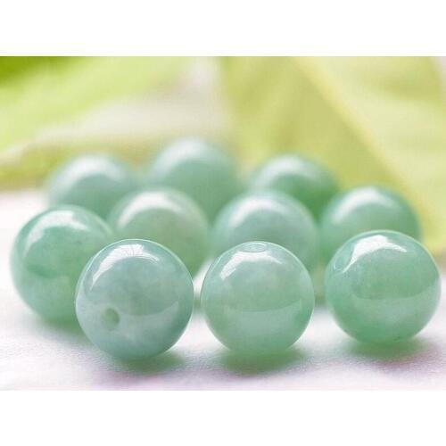 Natural Jade bead A goods light green ice species Jade beads diy jewelry women men bracelet Beads Necklace Package