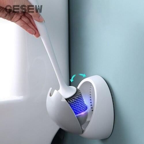 New Toilet Brush For Bathroom TPE Silicone Brushs Head Cleaning Tool Home WC Cleaning Brush For Toilet Bathroom Accessories tool