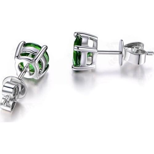 New Retro Single Colorful Natural Morgan Stone Studs Earrings Feminine Elegant Earrings For Office Lady Women Romantic Date Gift