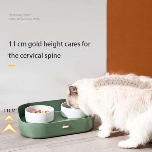 New Cat Bowls Wholesale Plastic Cat Food Bowl Food Storage Bowl Pet Dog Bowl Splash-proof High Bowl Cat Bowls For Food And Water