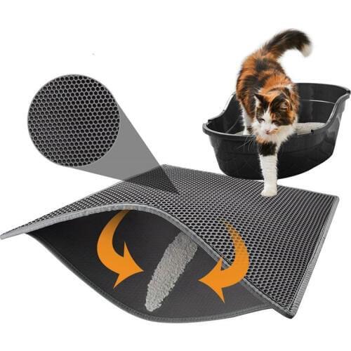 New Waterproof Cat Litter Mat EVA Double-Layer Cat Litter Trapper Mats Cat Bed Bottom Layer Premium Floor Carpet