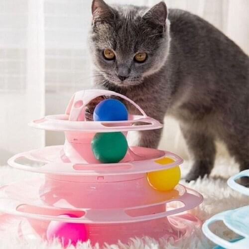 Training Intelligence Tower Tracks Disc Amusement Plate 3 Levels Pet Cat Toy Funny Tower Tracks Disc Cat Tracks Toys Cat Toys