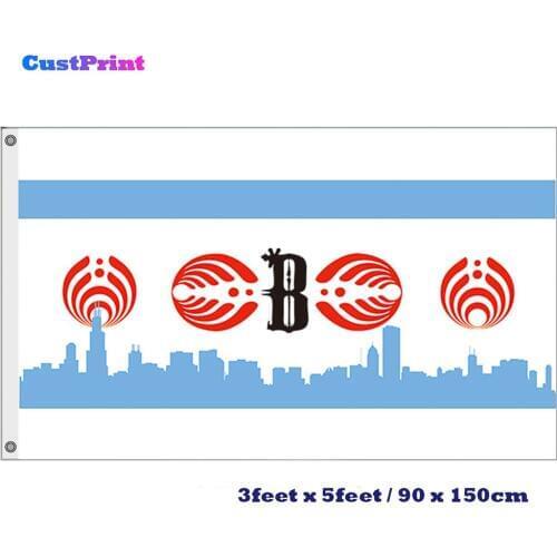 CustPrint 3x5 Feet Chicago City Bassnectar DJ Symbol Flag Decoation Flags Banners