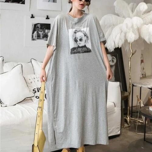 Size 8XL 150KG Summer Short Sleeve Dress Large Ladies Long Dress O Neck Plus Size Women Clothing