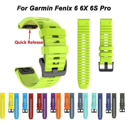 Colorful 20/22/26mm Watchband Strap for Garmin Fenix 6X 6 5 6S Pro 5S Plus 3 3HR Watch Quick Release Easyfit Wrist Band Strap