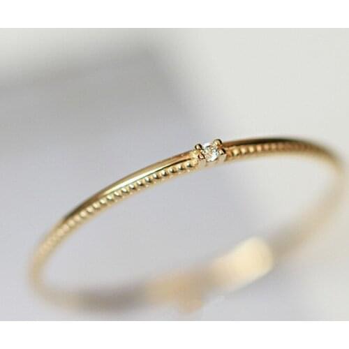 Luxury Promise Love Engagement Ring Cute Female Small Stone Thin Ring 100% Real 925 Sterling Silver Gold Wedding Rings For Women