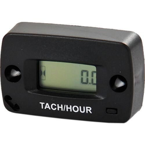 Resettable Tach/Hour meter Digital Motorcycle Tachometer Hour Meter 60000 RPM 2/4 Stroke for gas engine Black RL-HM018R