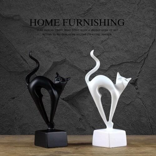 NORDIC MODERN HOME ACCESSORIES LUCKY CAT RESIN ORNAMENTS LIVING ROOM TV CABINET DISPLAY ANIMAL CRAFTS CATS FENGSHUI FURNISHINGS