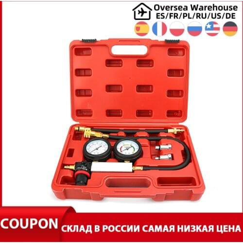 TU-21 Petrol Engine Cylinder Compression Leak Detector Cylinder Leakdown Compression Tester Petrol Engine Tester Gauge Tool Kit