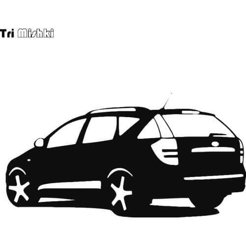 Tri Mishki 12*23.1cm Car shape car sticker Vinyl Decals Motorcycle Accessories sticker reflective HZX020