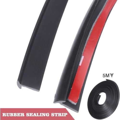 1pc 5M Car Door Window Edge EPDM Rubber Weatherstrip Seal Strip Sealing For Front Rear Bumper Side Skirt Auto Exterior DIY Parts