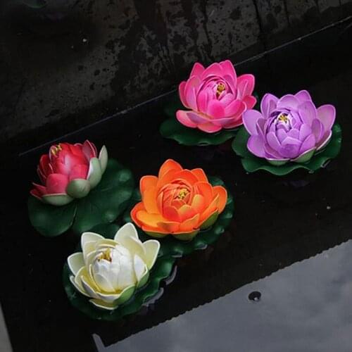 10 CM Beautiful Artificial Flower Floating Water Lotus For Christmas Ornament Wedding Party Decoration Supplies