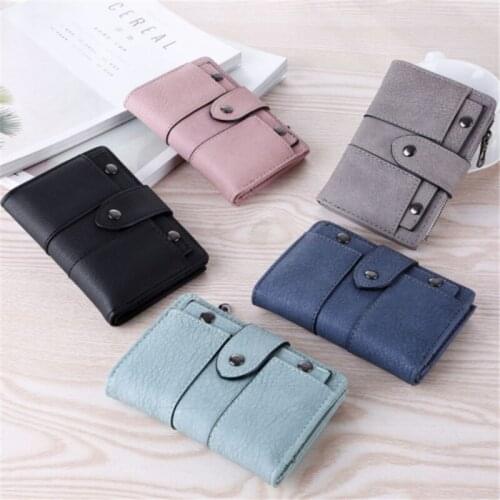 Women Wallet Simple Retro Rivets Short Wallet Coin Purse Card Holders Handbag for Girls Purse Small Wallet Ladies Bolsa Feminina