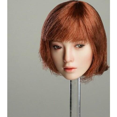 1/6 Female Head Sculpt Short Hair Girl Head Carving with Removable Eyes Fit 12'' Action Figure Body Dolls SUPER DUCK SDDX03D