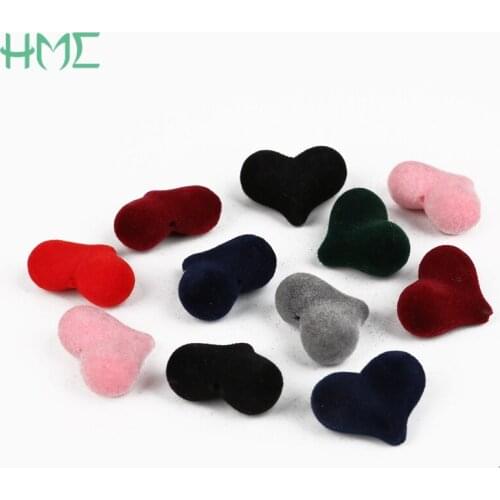 10-20 pcs Bent Heart shape Acryl Fabric Beads 8colors for Jewelry Making for DIY Bracelet Necklace Women Handmade Crafts
