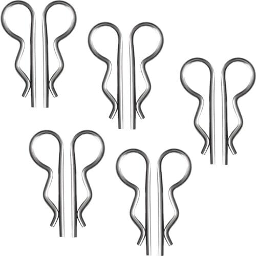 10 Pcs R Pin Mechanical Hitch Hair Cotter Pin Tractor Clip Stainless Steel