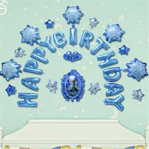 16 inch Frozen Magic Mirror Princess Theme Aluminum Balloon Set Kids Birthday Party Supplies Baby Shower Decor Balloons Globos