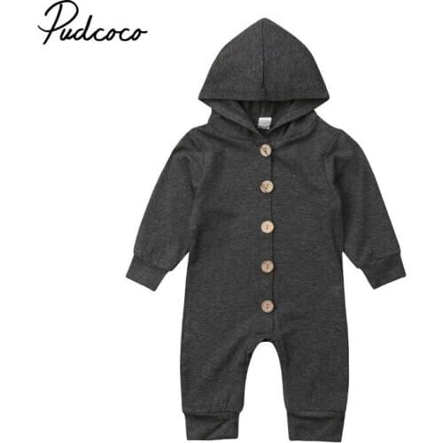 2019 Brand New Newborn Toddler Infant Baby Girl Boys Hooded Romper Jumpsuit Playsuit Long Sleeve Clothes Autumn Warm Outfits