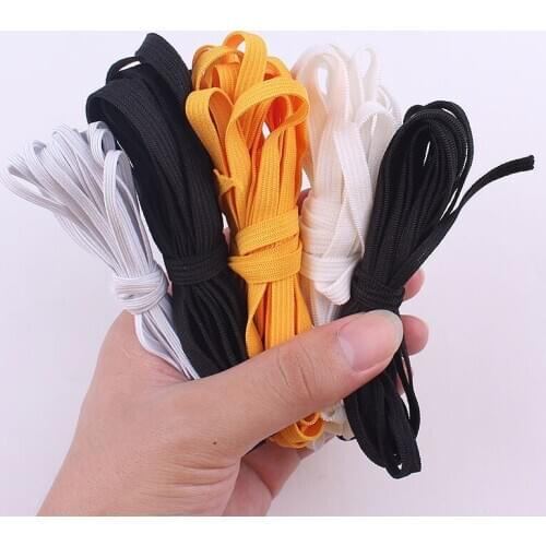 5 Yard Black White Yellow Elastic Band For Clothes DIY Mask Strap Elastic Rope Rubber Band Elastic Line Sewing Accessories