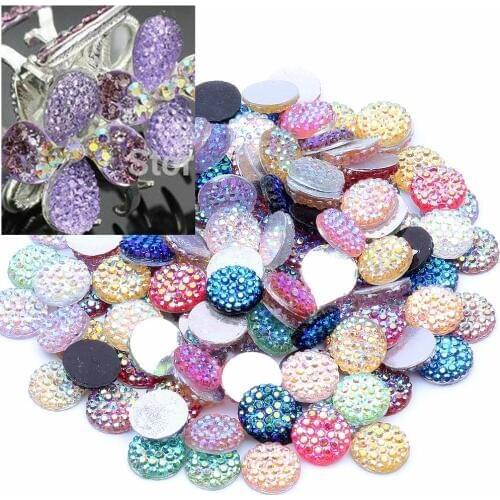 8mm Round AB Color 10g 100pcs Resin Imitation Flatback Scrapbooking Crafts Non Hotfix Rhinestones DIY Bags Clothes Embellishment