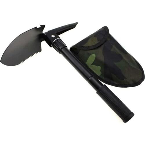 Free Shipping Multifunctional Collaspsible Camping Shovel Equipped with Portable Camouflage Coat G14-1019