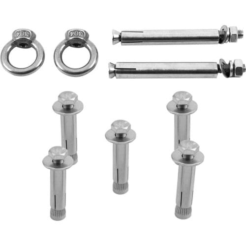 M6x40mm Hex Head Sleeve Expansion Bolt Anchor Screws 5Pcs With 2Pcs Raw Style Shield Anchor Eye Bolts M6 X 82Mm