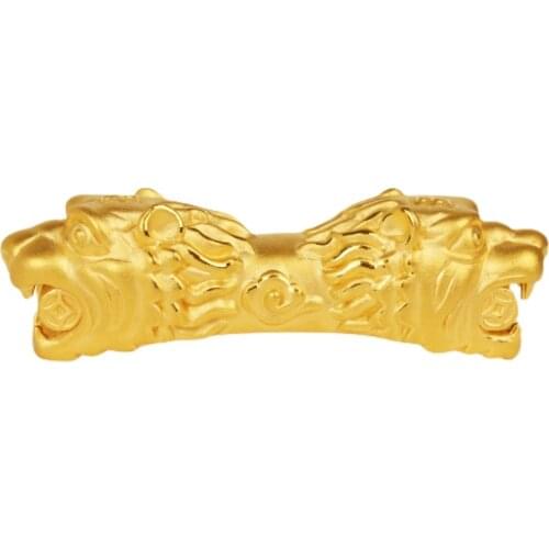 Pure 24K Yellow Gold Bracelet 3D Hard Gold 999 Gold Tiger Bracelet Mens Bracelet