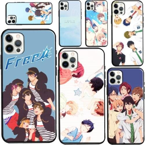 Free Iwatobi Swim club For iPhone 12 Pro Max mini Case For iPhone XR XS X SE 2020 7 8 Plus 11 Pro Max Cover