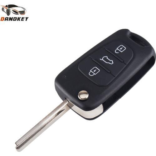 Dandkey 3 Button Key Shell For Hyundai Avante I30 IX35 Kia K2 K5 Sorento Sportage Picanto Flip Folding Remote Key Case key shell