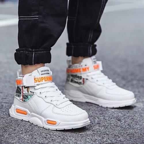 Autumn And Winter Childrens White Sneakers Boys And Girls Big Kids Hip-Hop Shoes 12-15 Years Old