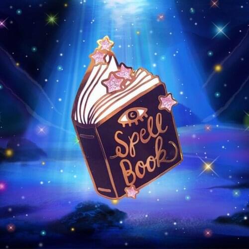 Spell book Enamel Pin Wiccan Spells and witchraft Rituals Wirtting Badge Magic Flair Addition